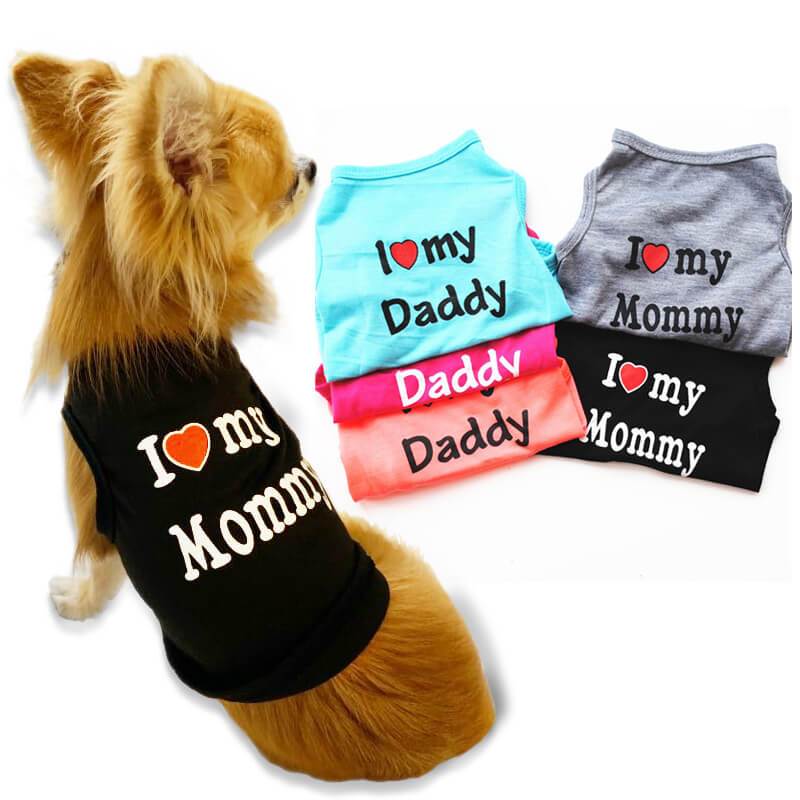 Camiseta Pet Amo Minha Mamãe Papai – PetMimos