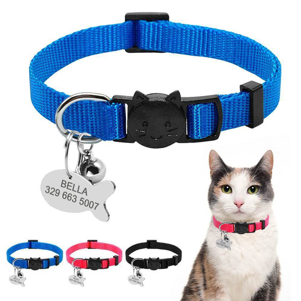 PROMOÇÃO Coleira Personalizada para gatos com pingente Frete Grátis - PetMimos